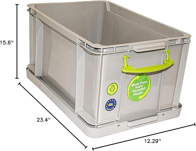 Really Useful Box Plastic Storage 48 Litre Recycled Dove Grey