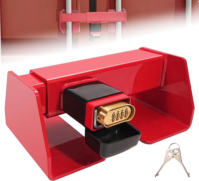 Heavy Duty Cargo Door Equipment Lock, Combination Security Lock, Fits Vertical Bars 9-3/4”-16” Apart(Combination)