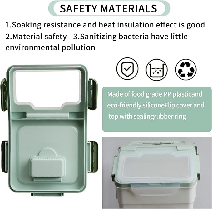 Large Flour Storage Container, 4-Pack 25lbs Rice Containers with Measuring Cup & Scoop, BPA Free Rice Dispenser, Cereal & Dog Food Containers, Kitchen Organizer for Beans, Oatmeal and Grains (Green)