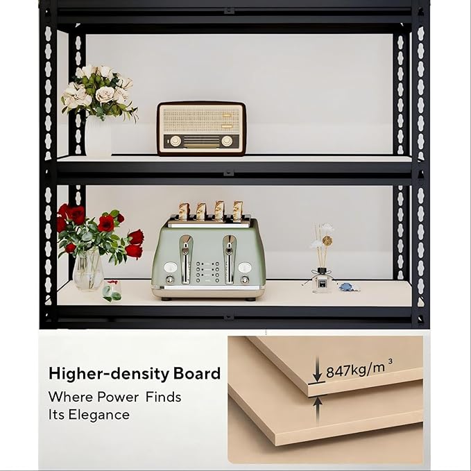 60" H x 28.03" W x 12" D Shelves for Kitchen: 5-Shelf Storage-Rack Adjustable Metal Steel Kitchen/Garage Shelving Shelves Unit Organizer System for Pantry/Shed/Closet/Basement, Small (Black)