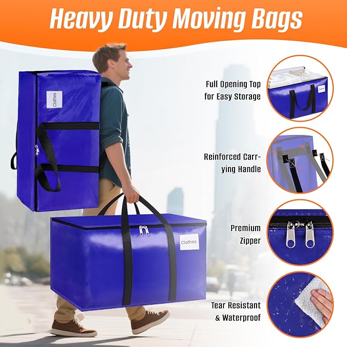 Moving Bags with Backpack Straps & Carry Handles (20 Gallons, Count, 10)