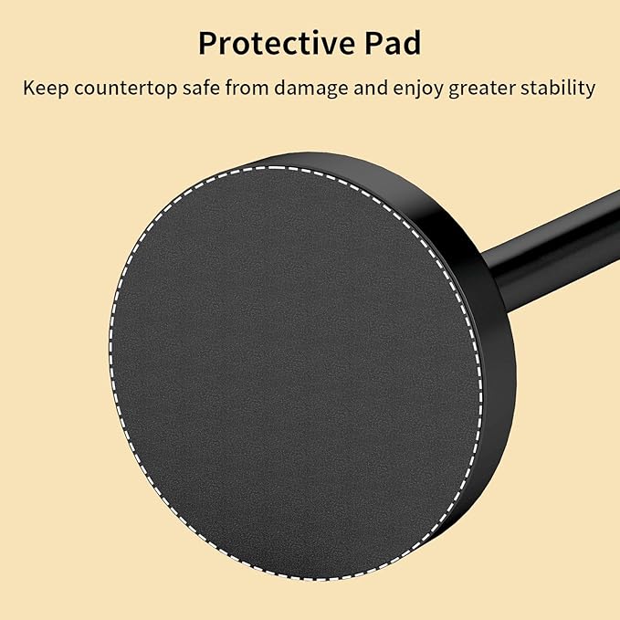 Paper Towel Holder Countertop, Black Paper Towel Holder with Weighted Base Non Slip, Standing Paper Towel Roll Holder for Kitchen Bathroom, Easy One-Handed Operation, Stainles Steel (Matte Black)