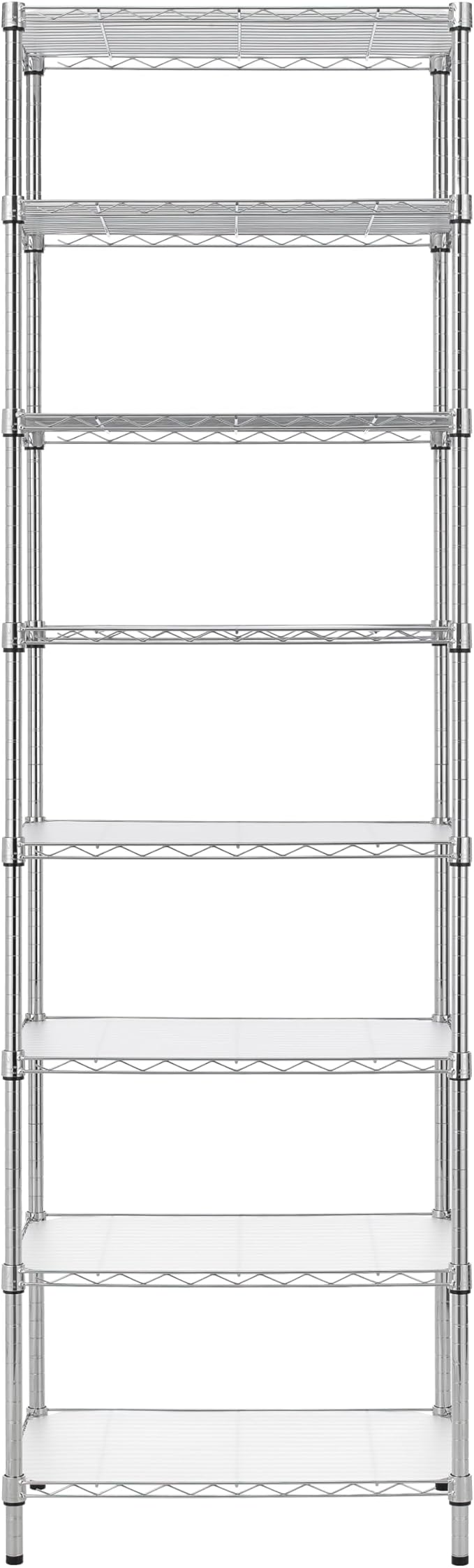 Finnhomy 8-Tier Wire Shelving Unit Adjustable Steel Wire Rack Shelving, 80.7 Inches Height 8 Shelves Metal Storage Rack, Pantry Shelves for Storage with PE mat, NSF Certified, Chrome