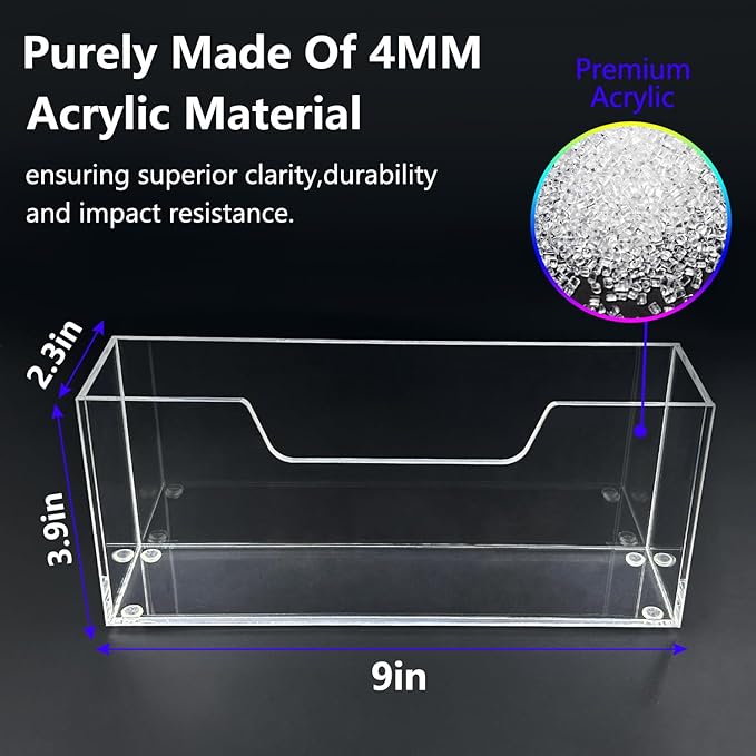 2 Pack Napkin Holder, 4MM Thicken Clear Acrylic Napkin Tissue Holder Guest Paper Towel Holder for Bathroom Dining Room Napkin Dispenser for Bar Restaurant