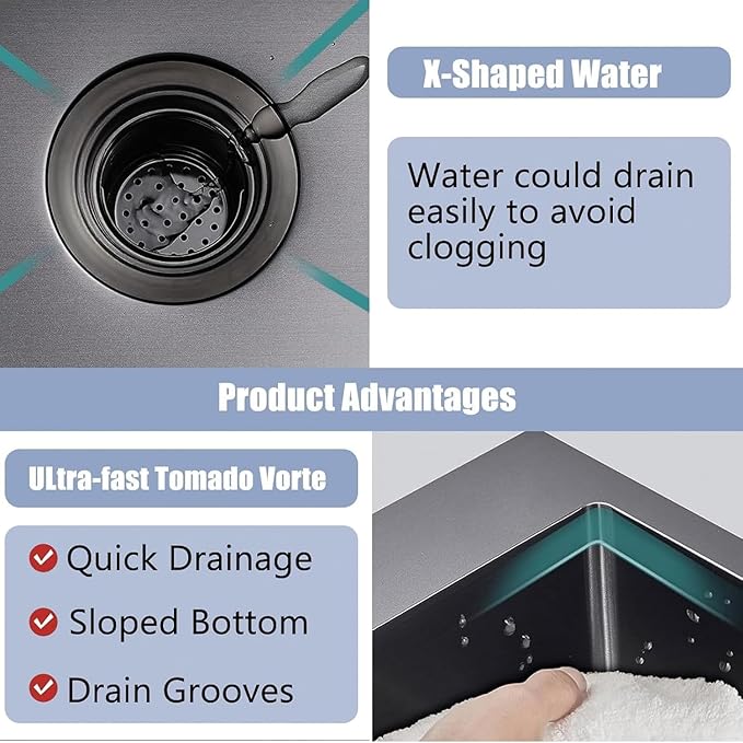 18x18 Inch Black Bar Sink Drop In, Topmount Stainless Steel Kitchen Sink, Square Small Kitchen Sinks, Single Bowl Kitchen Sinks for Laundry Wet Bar Prep RV Office Outdoor Yard