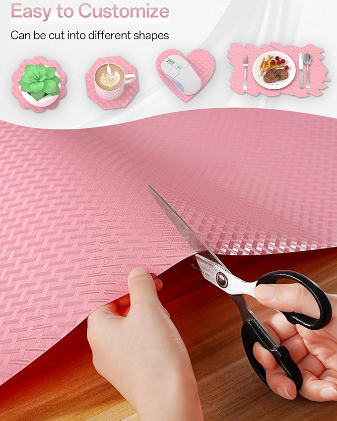 Shelf and Drawer Liner for Kitchen Cabinet, Non-Adhesive 24in x 120in Waterproof Contact Paper Refrigerator Liners Thickened Durable EVA Material Non Slip Mat for Dresser Cupboard Pantry Protector