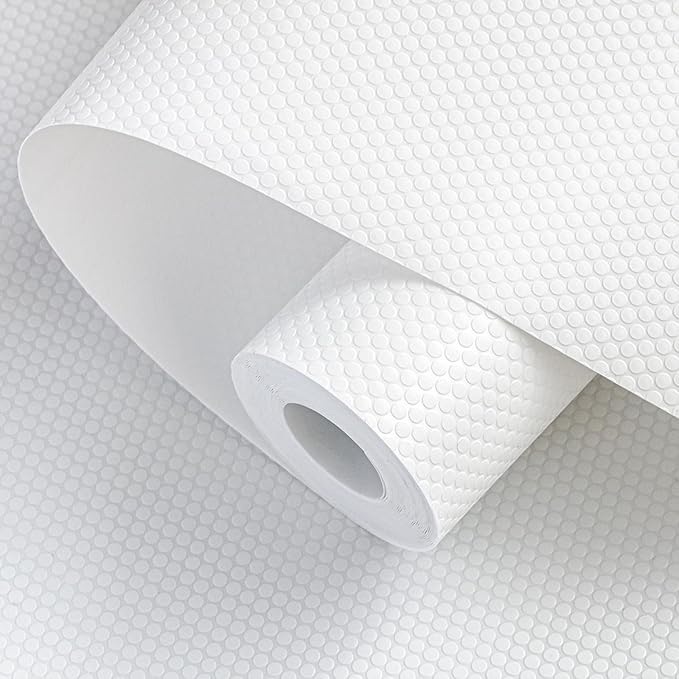 Shelf Liners 19 inch x 20 ft Shelf Liners for Kitchen cabinets nonstick Shelf Lining Drawer Mats EVA Protector for Cupboard (White,19 inch x 20 ft)