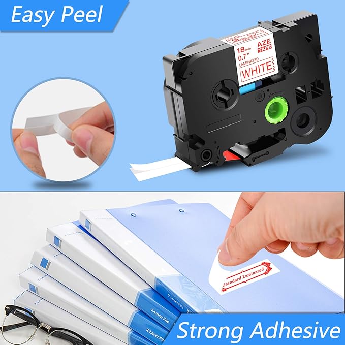 GREENCYCLE Compatible for Brother P-Touch TZ TZe Label Tape 18mm 0.7" 3/4-Inch Black/Red/Blue on White, Black/Blue/White on Clear for PT-P710BT PTD400 PTD400AD PTD600 PT-P700 Label Maker-6 Pack