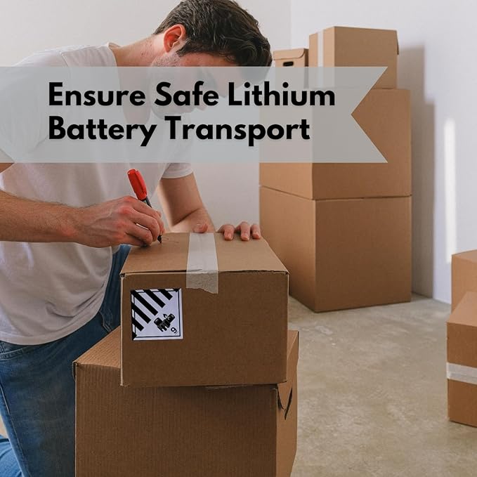 Great Eastern 500 Pcs Hazard Class 9 Lithium Battery Transport Labels – 4" × 4" | Semi-Gloss Waterproof Adhesive Stickers for Shipping Packages, Cartons & Equipment (1 Roll)