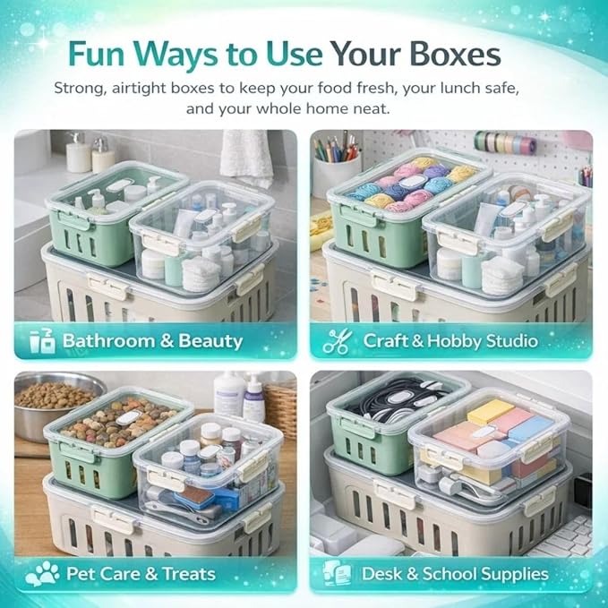 Fruit Containers for Fridge Keep Fresh, 5-Pack Produce Containers for Fridge with Lids, Meal Prep Containers, Food Organizer with Removable Colander, Microwave & Dishwasher Safe (Cream)