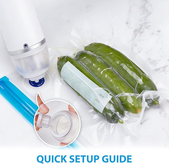 Handheld Vacuum Sealer for Food Storage, Cordless Mini Vacuum Pump with Reusable Bags, USB-C Rechargeable Portable Food Vacuum for Meat, Vegetables & Freezer Meal Prep