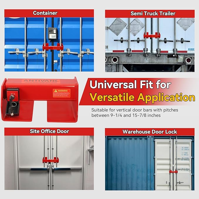 Shipping Container Lock Heavy Duty, Maximum Security Heavy Duty Trailer Door Lock, Connex Container Lock with Exclusive Keys, Shipping Container Accessories for Trailer Security