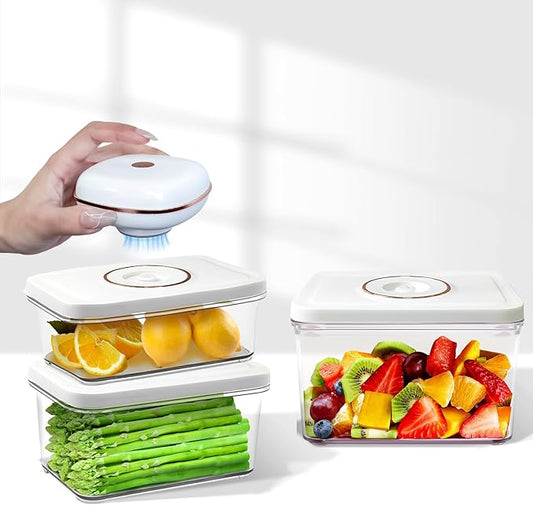 Food Vacuum Sealer Set, Vacuum sealer for food, handheld vacuum sealer(small vacuum seale+ 3 vacuum containers)