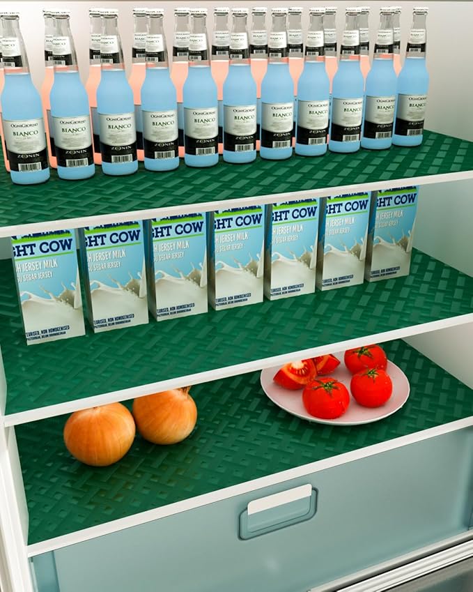 Shelf and Drawer Liner for Kitchen Cabinet, Non-Adhesive 24in x 120in Waterproof Contact Paper Refrigerator Liners Thickened Durable EVA Material Non Slip Mat for Dresser Cupboard Pantry Protector