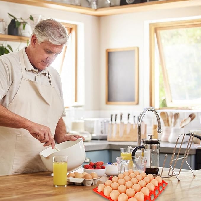 CertBuy 12 Pack Eggs Cartons Flats, Plastic Egg Trays, Stackable Egg Flats Plastics Egg Crates for Home Chicken Farmers, Great for Storing and Shipping Eggs