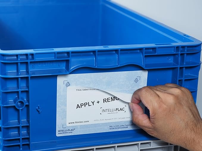 INTELLI-PLAC Label Holder for Containers, Totes, Bins (100, 3X5) Permanent Label Holder Makes It Easy to Apply-Remove-Replace Your Labels. Prevent Sticky Residue & Messy Overlapping of Labels