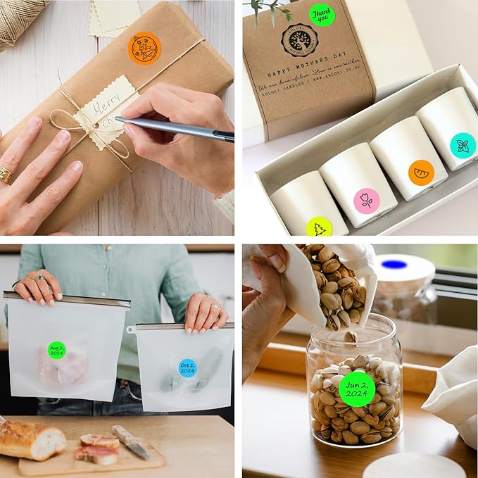 1 Inch Round Thermal Sticker Labels,Color Dot Sticker,Label Stickers,Waterproof,Oil Proof,for Thermal Printers,DIY,Office,Retail,Home and Warehouse Organization(Fluorescent Green,1000 Pcs)