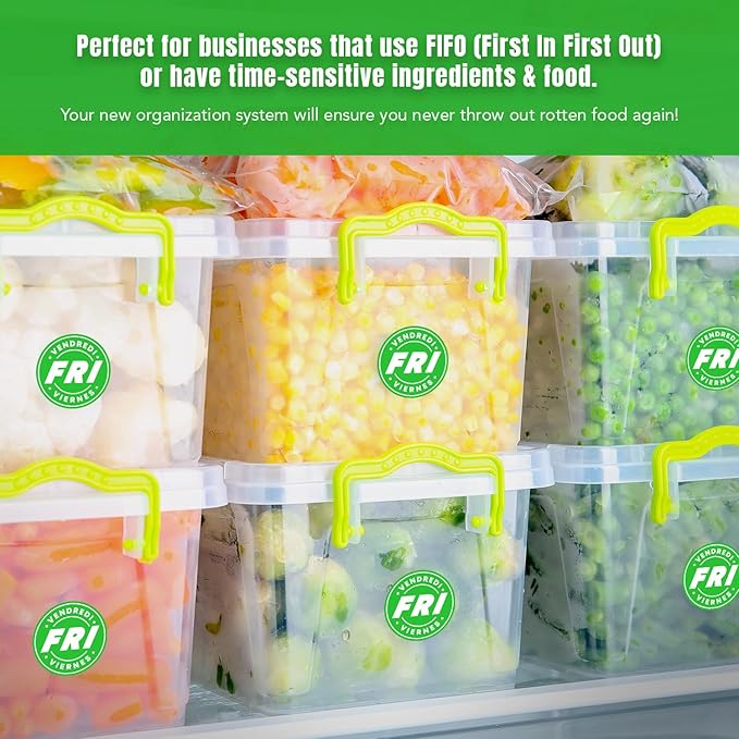 Easy Identification Date Stickers 7,000 Days of The Week Stickers – Friday 3/4" Days of The Week Food Labels – Day Dots for Food – Restaurant Supplies – Best by Commercial Kitchen Supplies