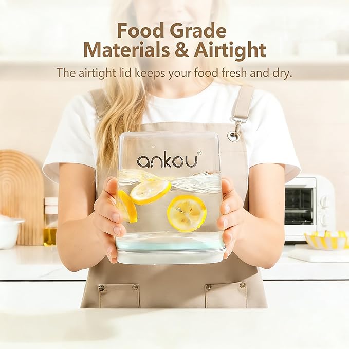 Ankou Airtight Dog Food Storage Container, 2.8 QT, One-Touch Pop Lid, BPA-Free | Clear Stackable Canister for Pet Food & Cat Treats
