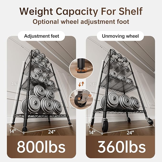 4 Tier Shelves Storage Shelf Wire Closet Bathroom Organizers Metal Pantry Kitchen Garage Shelving Unit Laundry Room Organization Home Rack Net Basket Black with Wheels 14”D X 24”W X 48.9”H