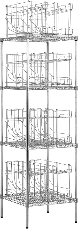 Commercial 24" x 36" Chrome Wire Shelf Kit with 8 Wire Can Racks (28W-673)