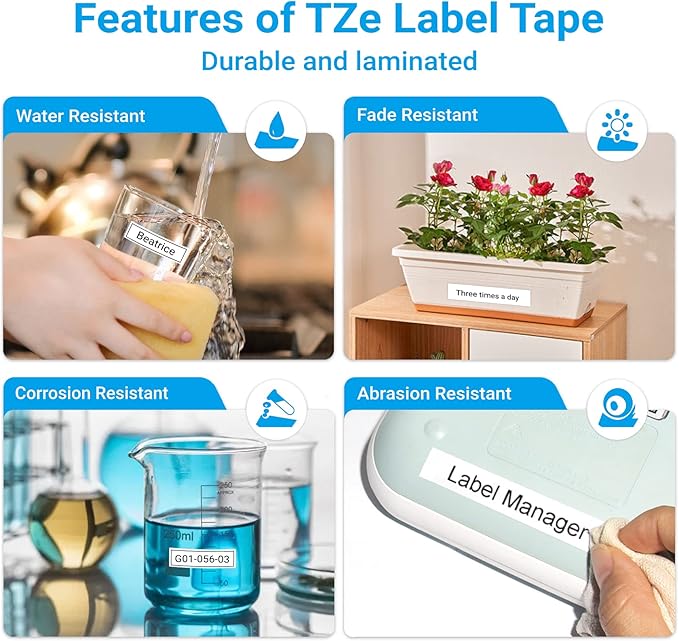 24PK Tze-231 12mm 0.47 Laminated White TZe Replacement for Brother TZ-231 TZe231 P Touch Label Tape, TZ Tape 12mm for P Touch Label Maker PTH110 PTD220 PTD400 PTD410 PTD600 PT1180