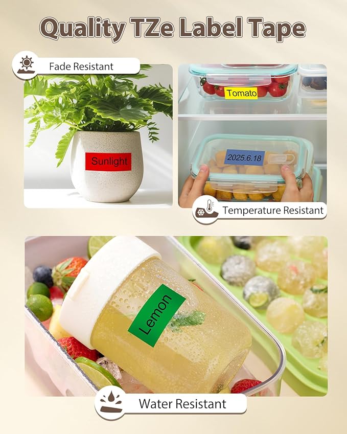 24mm 0.94 Laminated TZ Tape Clear/White/Red/Blue/Yellow/Green Compatible with Brother P Touch Label Tape 1" TZe-251 151 451 551 651 751 for PTouch D600 E500 P700 P710BT D410 D460BT D610BT, 6-Pack