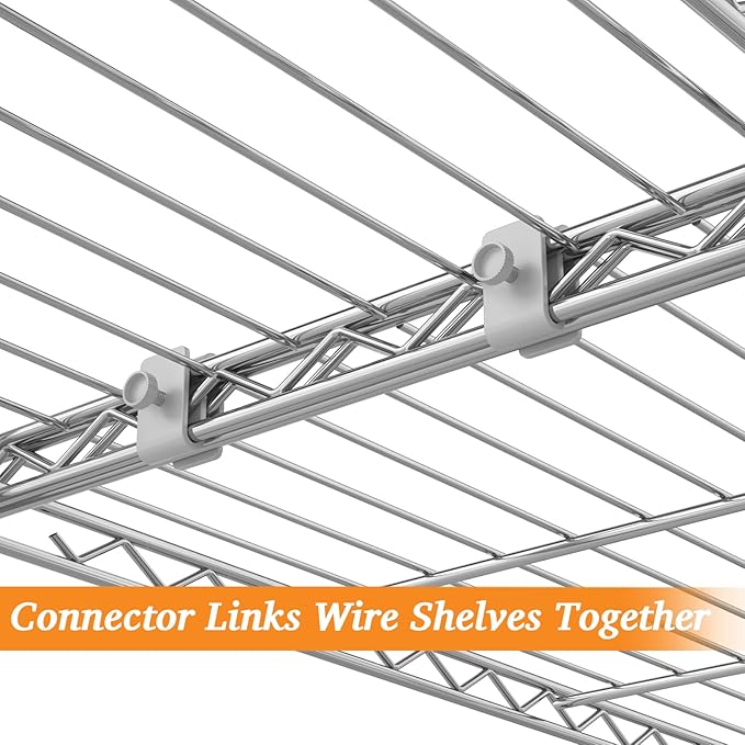 Homdox Heavy Duty Storage Shelves, 4 Tier Wire Shelving Unit, Adjustable Metal Shelves for Storage, Garage Rack Pantry Shelves Kitchen Shelving, 18"x72"x60", Silver Gray