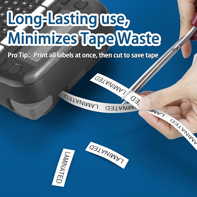 Compatible with Brother TZe231 TZ Tape 12mm 0.47 Laminated White Replacement for Brother P-Touch PT-D210/D220/H110/D410/P710BT Label Maker, 1/2" (12mm) x 26.2ft, 6-Pack
