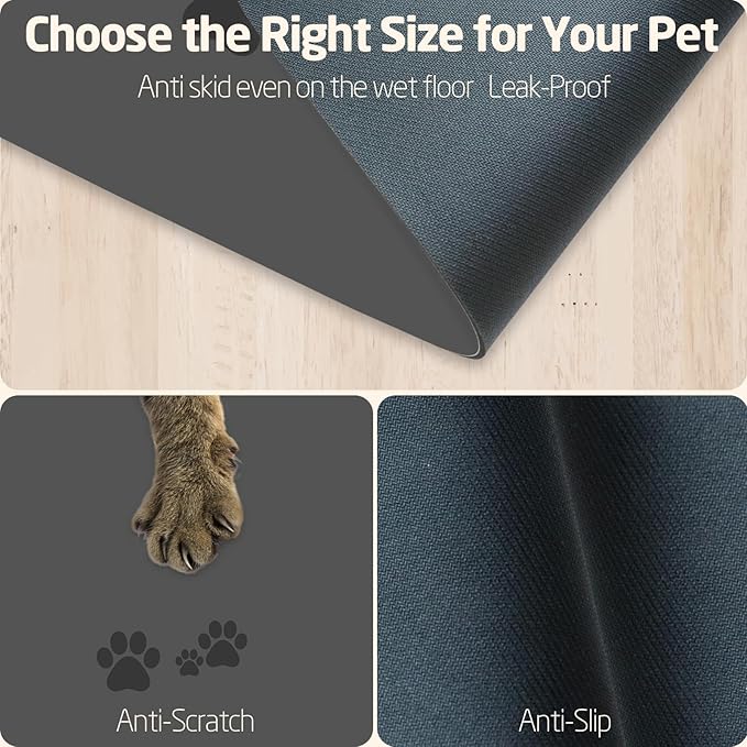 Pet Feeding Mats-Absorbent Dog Mat for Food and Water Bowl, Dog Accessories Pet Supplies, Quick Dry No Stains Water Dispenser Mat for Pet, Non-Slip Bowl mat for Messy Drinkers