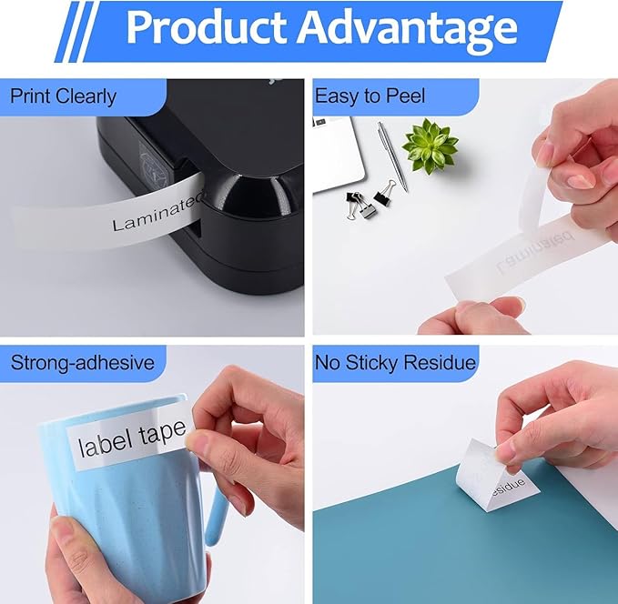 10 Pack 18mm 0.7 Laminated White Tape Compatible for Brother P-Touch Label Maker Tape TZe-241 18mm Label TZe241 3/4 Inch TZe TZ Tapes TZ-241 TZ241 for PT-D400 D410 D450 D600 D610BT