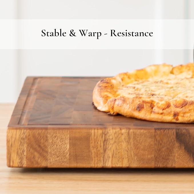 SHUMARU Tropical Walnut End-Grain Wood Cutting Board – XL 24x18x2" Butcher Block | Handmade in Bali - Silky-Smooth, Juice Groove, Knife‑Friendly, Ergonomic Grips & Non‑Slip Feet