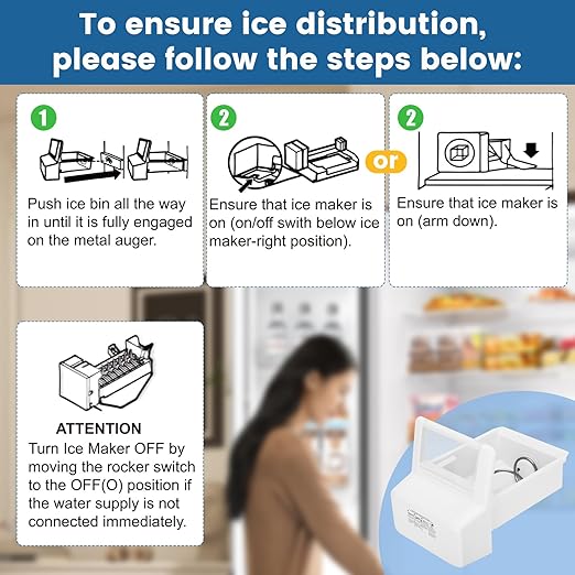 Upgraded WPW10558423 for Whirlpool Ice Maker Replacement, Compatible with Whirlpool Kenmore Maytag Amana IKEA Refrigerator, Refrigerator Ice Bucket Replacement with Whirlpool Replacement Ice Maker