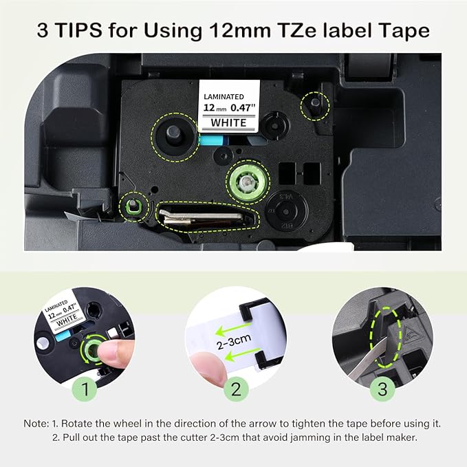 Label KINGDOM Aze-231 Refill Compatible with Brothr p Touch tze laminatied Label Maker Tape 12mm 1/2"(0.47") for ptouch Printer PTD210 PTD220 PTH110, 10 Pack