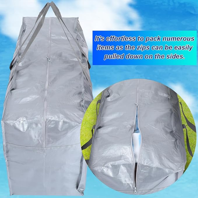 Windyun 4 Pack 98 Gallon Extra Large Moving Bags XXL Heavy Duty Storage Bag with Strong Zipper Handle Jumbo Big Tote Box Foldable for College Dorm Travel Clothes Duffle Blanket Pillow(Silver)