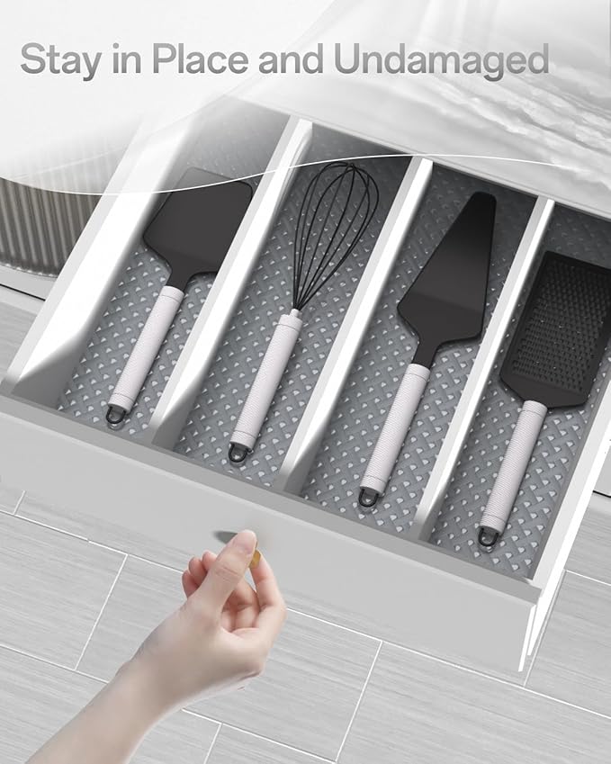 Shelf and Drawer Liner for Kitchen Cabinet, Non-Adhesive 18in x 120in Waterproof Contact Paper Refrigerator Liners Thickened Durable EVA Material Non Slip Mat for Dresser Cupboard Pantry Protector
