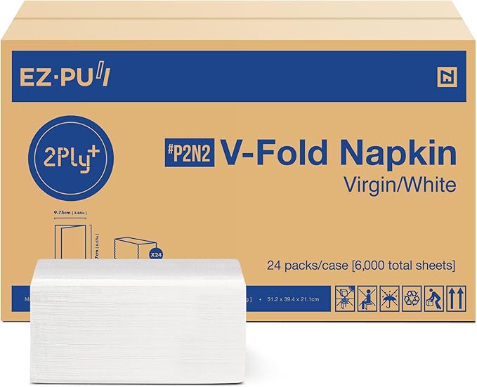 EZ-Pull Premium Virgin 2ply+ Interfold Dispenser Napkin, V-fold Dispenser Napkin for Restaurants (N4)