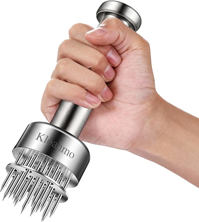 Stainless Steel Meat Tenderizer Tool, 21 Sharp Needles, Meat Piercing, Tenderizing Steak, Beef, Chicken, Pork, Barbecue, Marinating, Small Meat Grinder