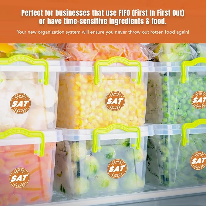 Easy Identification Date Stickers 7,000 Days of The Week Stickers – Saturday 3/4" Days of The Week Food Labels – Day Dots for Food – Restaurant Supplies – Best by Commercial Kitchen Supplies