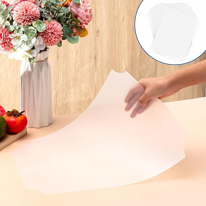Frienda Set of 6 Wire Shelf Liner 16.6 x 11.8 Inch Heavy Duty Shelf Liners Packed Flat for Wire Shelving, Waterproof Non Adhesive Plastic Mat for Metal Rack Kitchen Shelves, Shoe Rack