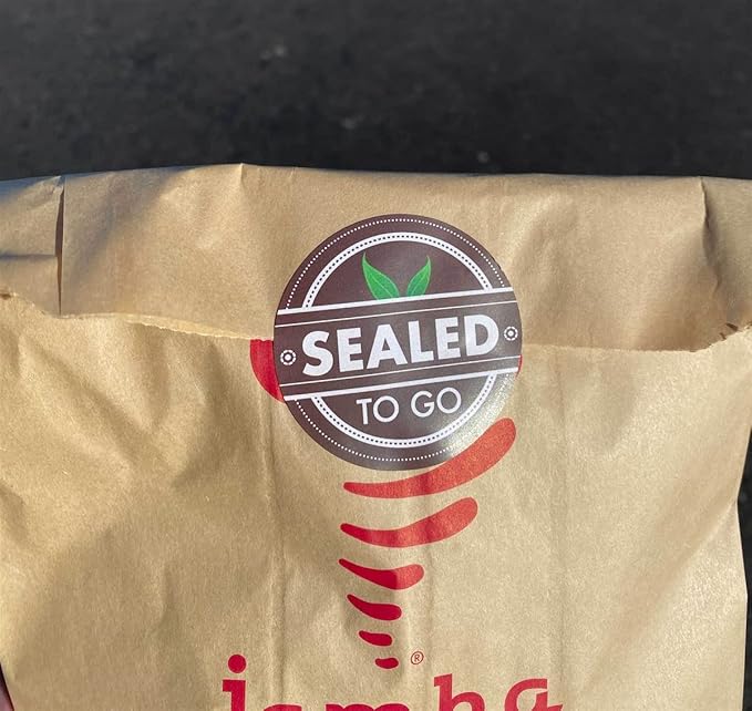 Sealed to Go Food Delivery Tamper Labels 2 Inch 500 Total Labels