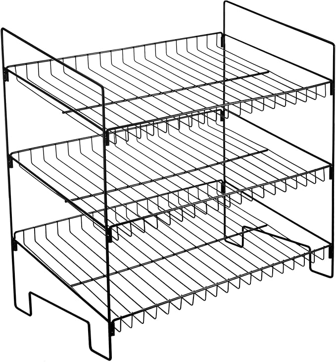 LEIFIDE 3 Tier Snack Basket, 24 x 14.9 x 23.2 Inch Candy Display Rack, Metal Wire Countertop Concession Stand Supplies for Office, Pantry, Kitchen, Bathroom