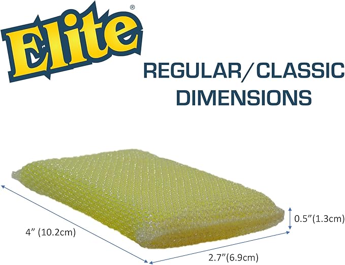 Elite All Purpose Cleaning Pad, 9 Pads (3x3pack), Non Scratch, Dish Sponge, Scrubber, Sponges for Kitchen and Household Use, Made in USA
