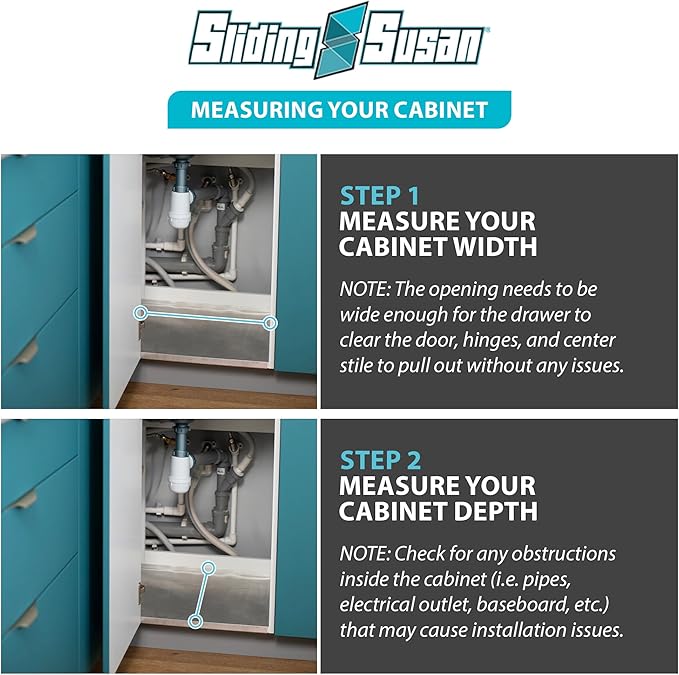 SlidingSusan Pull Out Drawer Organizer for Cabinets, Gliding Soft Close Shelves for Kitchen, Pantry, Bathroom, & Storage Organization, Hard Rock with MDF Core, 20 Inch Wide x 18 Inch Deep