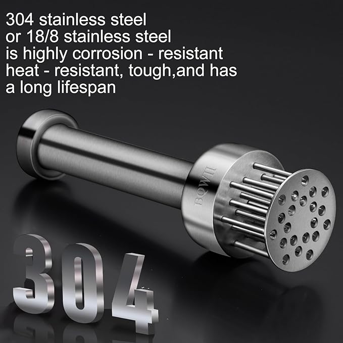 BQWII Stainless Steel Meat Tenderizer Tool with 21 Sharp Needles - A Meat Tenderizer Mallet for Chicken and Beef, Durable Meat Mallet Hammer, Easy-Grip Meat Hammer Tenderizer