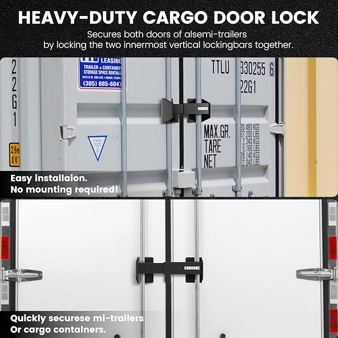 Heavy Duty Cargo Door Lock -Steel Shipping Container Lock - Maximum Security Semi Trailer DoorLock- Shipping Container Locks- Semi Truck Accessories and Trailer Security (Machine Locks)