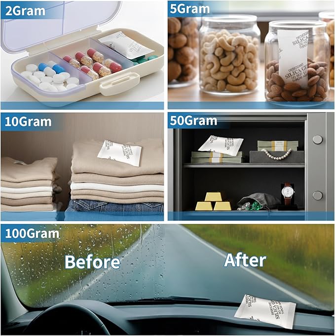 MakMeFre 20Gram(30Packets) Food Grade Moisture Absorbers Silica Gel Packs Desiccant for Moisture Storage Control