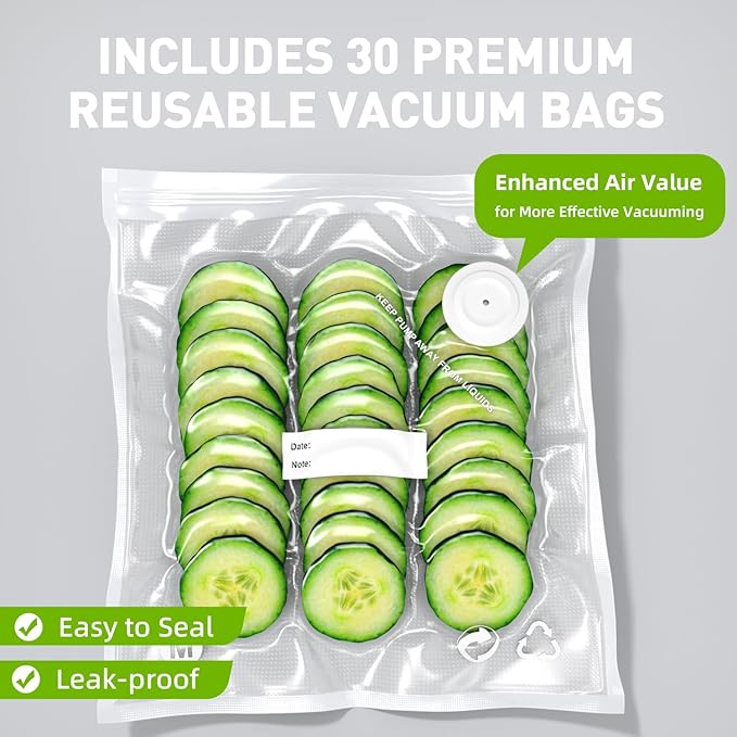 Handheld Vacuum Sealer for Food Storage: Portable Vacuum Sealing Machine - USB Rechargeable Cordless Food Sealer Saver for 5X Preservation