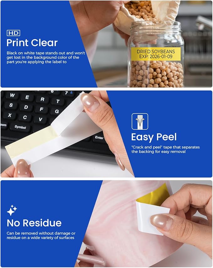 TZe-651 Compatible with Brother Label Maker Tape 24mm 0.94 Yellow P Touch TZe TZ Tape 1”Laminated Black on Yellow for PT D600 D610BT P710BT P750W P700 P900W P950W Refills, 1 Inch x 26.2 feet, 6-Pack
