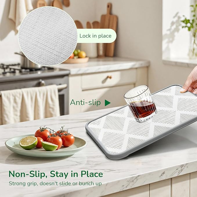 Shelf and Drawer Liners for Kitchen Cabinets Non-Adhesive 12" x20FT, Non-Slip Cabinet Liner, Waterproof Shelf Paper Thickened Washable Mats, Protection for Shelves, Cupboard, Pantry, Drawers, Dresser